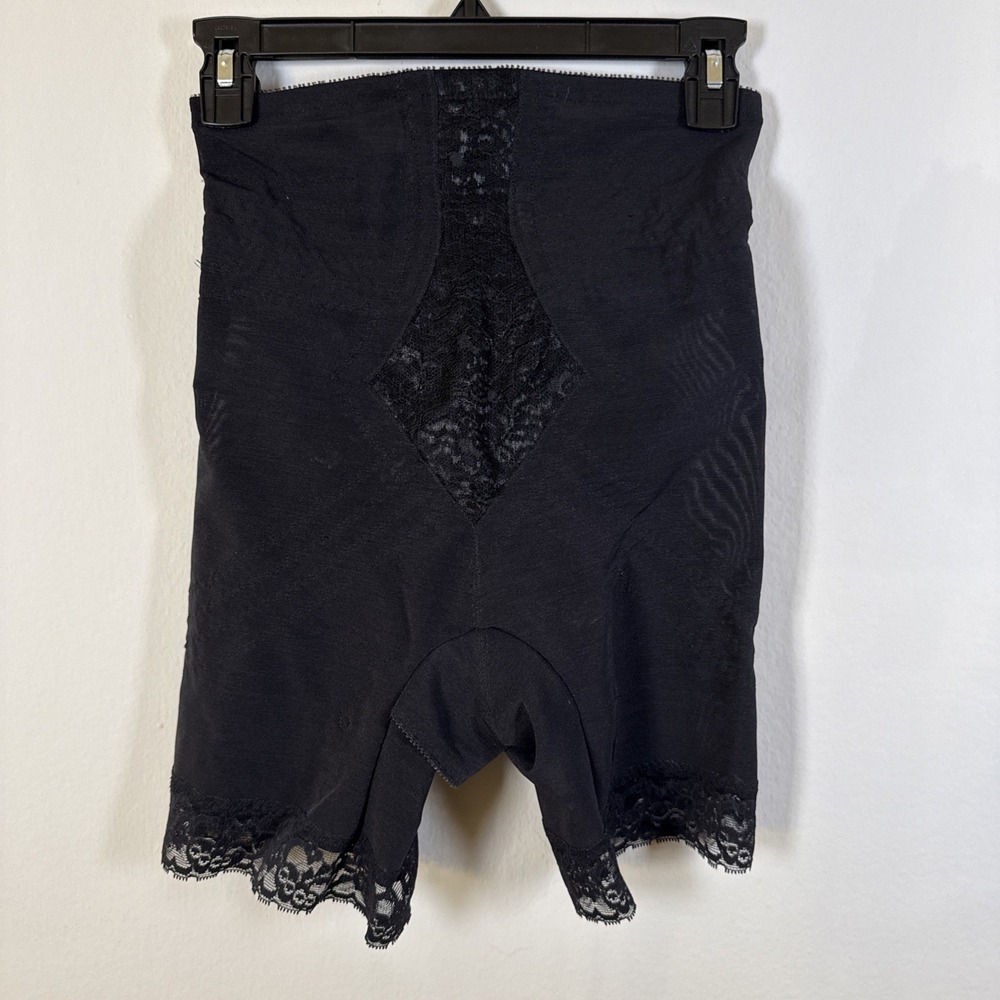 Rago 6209 Black High Waisted Lace Trim Shapewear Shaper Shorts Womens Size L/30